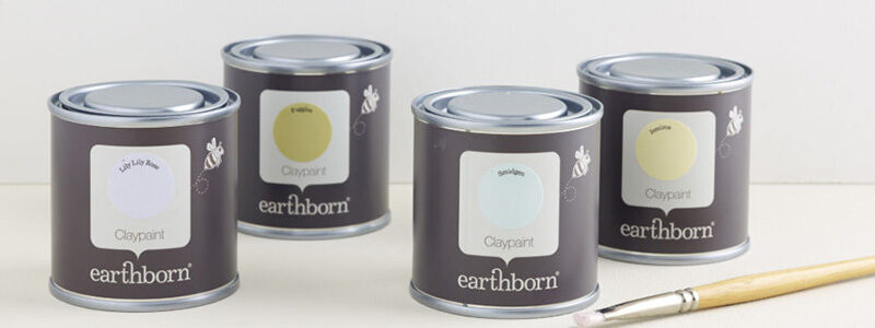 Earthborn Claypaint tin display.