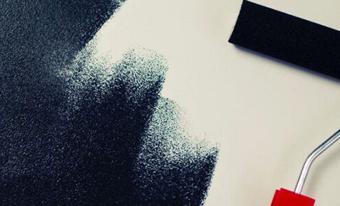 Paint roller in progress.