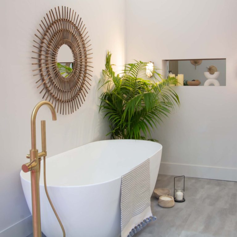 Bathroom with Feather Pillow walls