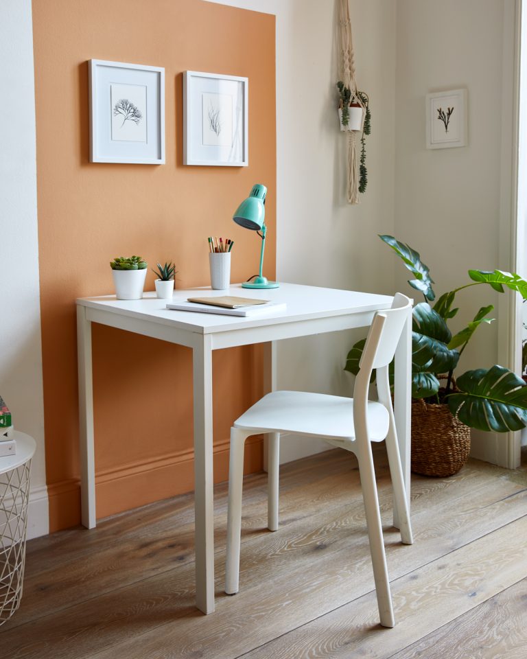 Home office with Freckle coloured wall