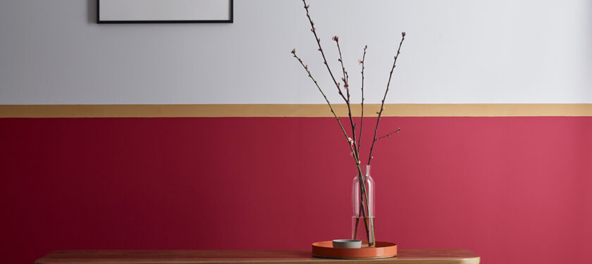 Hallway ft. lower wall in Can-Can and upper wall in Bugle with stripe of Humpty Dumpty