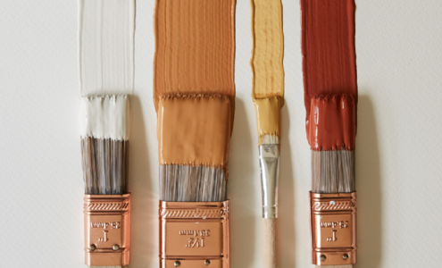 Clay colours and brush out flat lay.