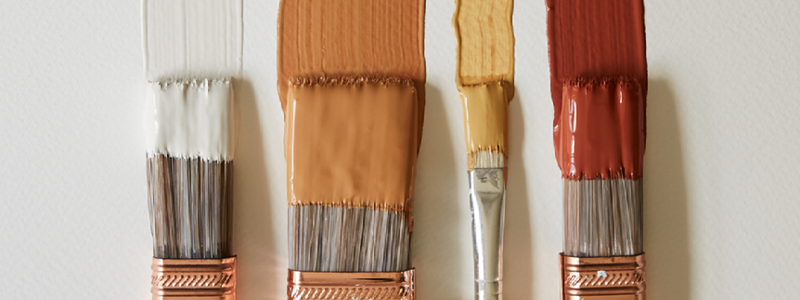 Clay colours and brush out flat lay.