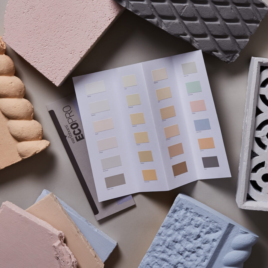 Earthborn's Ecopro Silicate Masonry Paint colour card is available in 24 beautiful exterior colours