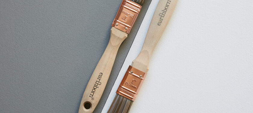 Earthborn moodboard featuring dark grey paint colour Trilby