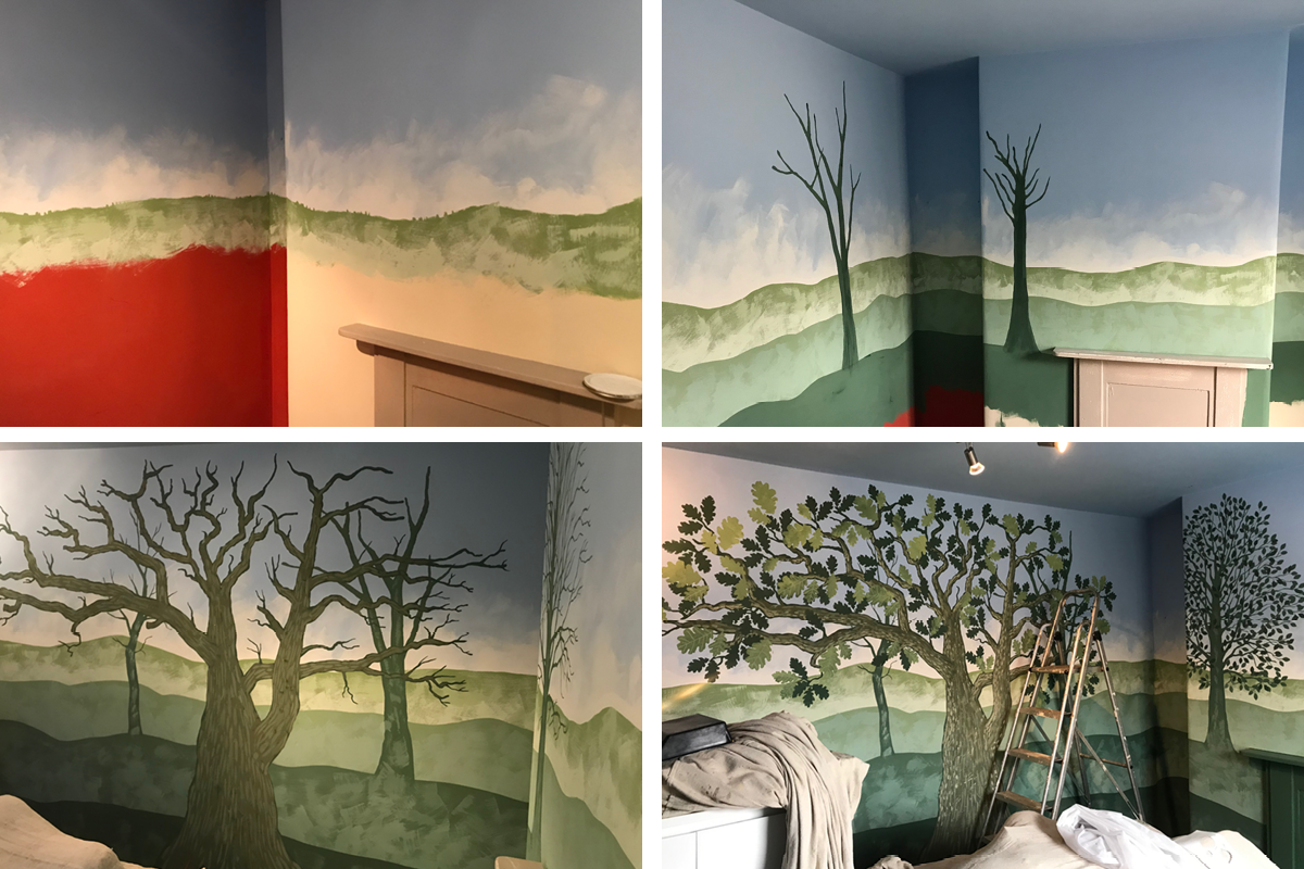 Claypaint mural by artist Caroline Rudge