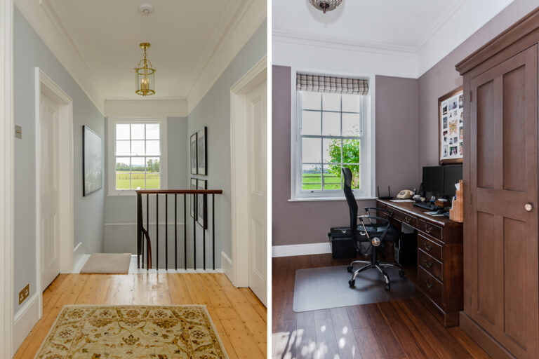 Office and stairway in Alnwick farm house.