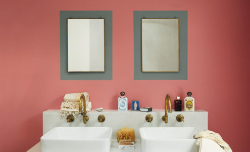 Delilah in a bathroom.