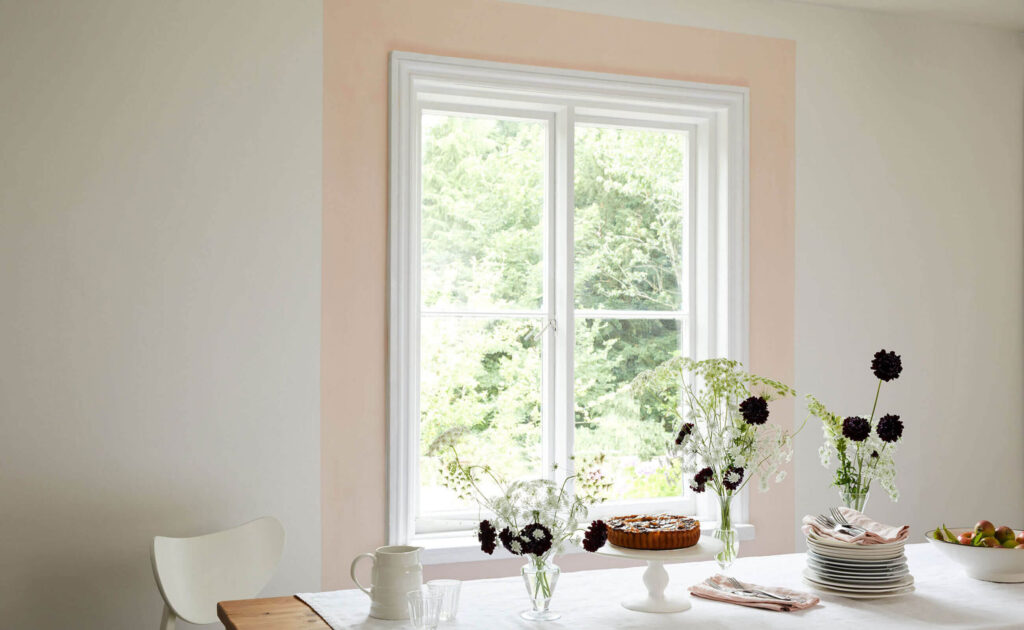 Up Up Away is a new Earthborn shade. Its off-white tone pairs perfectly with pink and peach colours