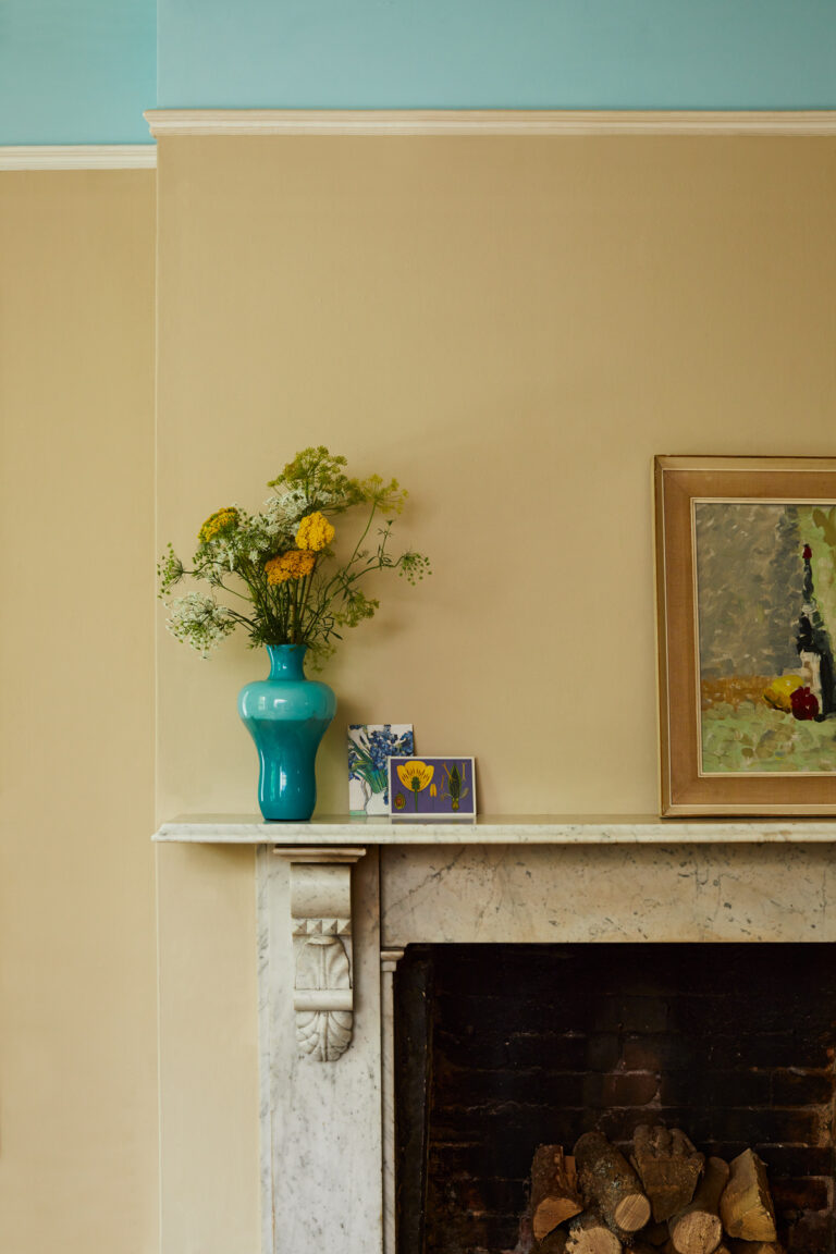 Crocky Road and Milk Jug above a fireplace.