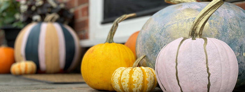 Painted pumpkins.