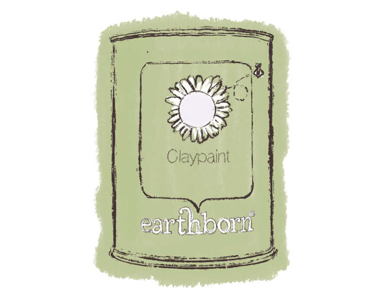 Claypaint breathable paint tin illustration.