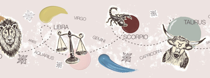 Claypaint for astrology - zodiac banner.