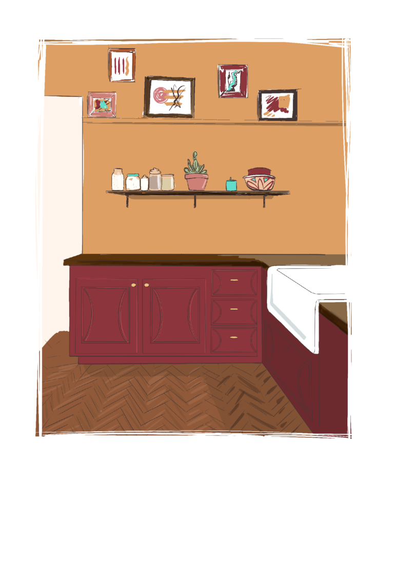 Kitchen illustration.