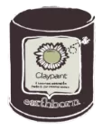 Claypaint paint pot illustration.