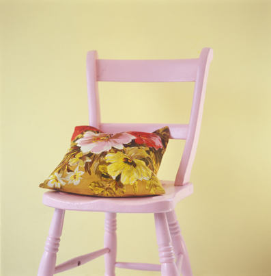 Pink chair and cushion