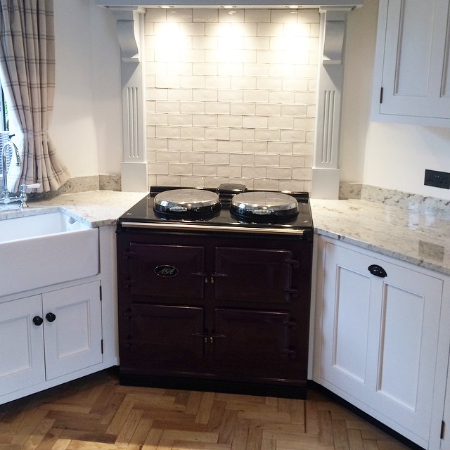Kitchen cupboards painted in St John using Eggshell No.17